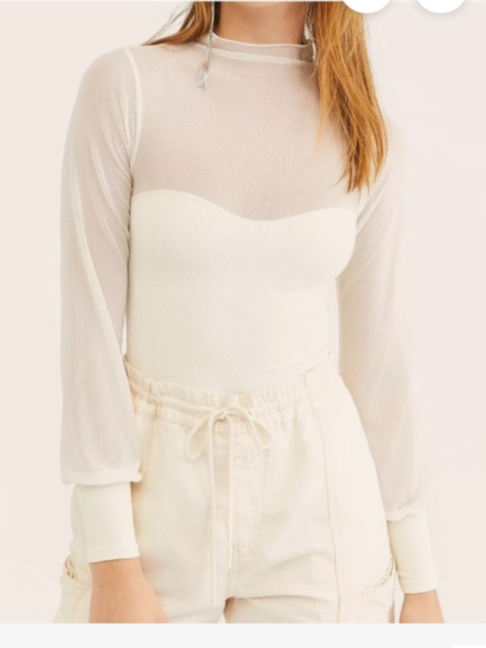 NWT Intimately FP Free People Light Up Layering Top Ivory XS/S